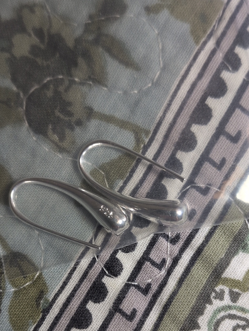 Sterling Silver Teardrop Hook Earrings - Silver